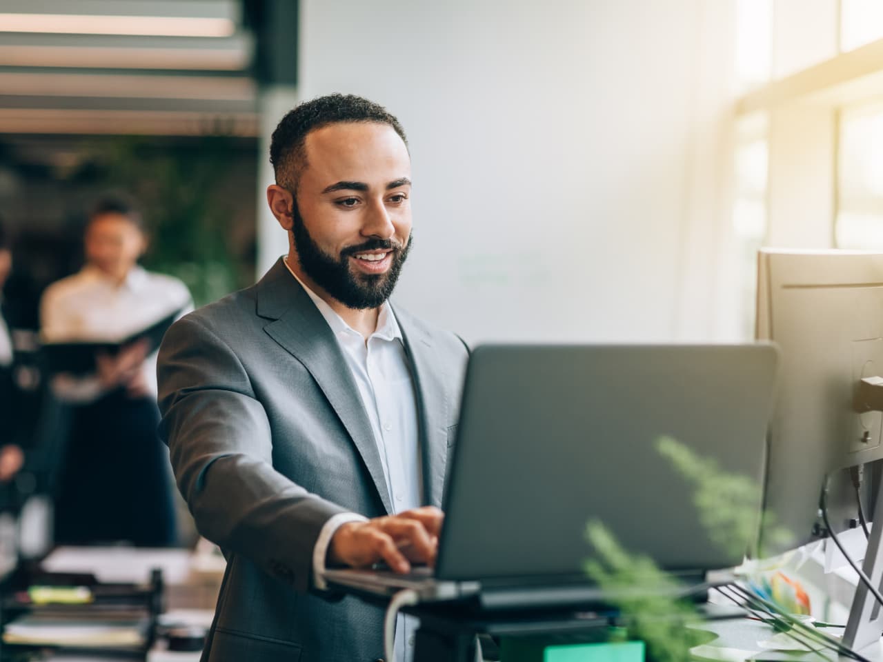 Man looking at laptop