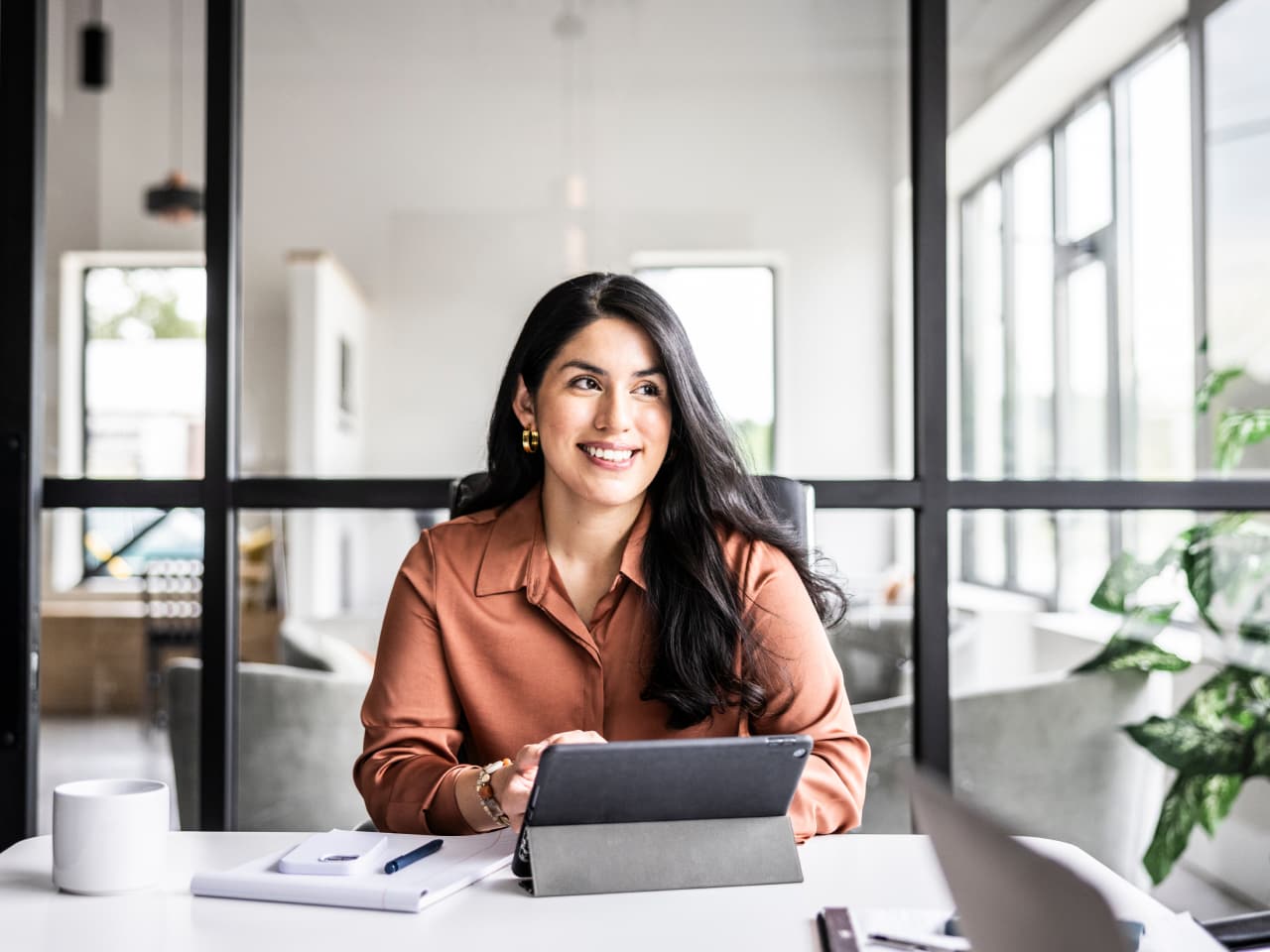 Woman smiling