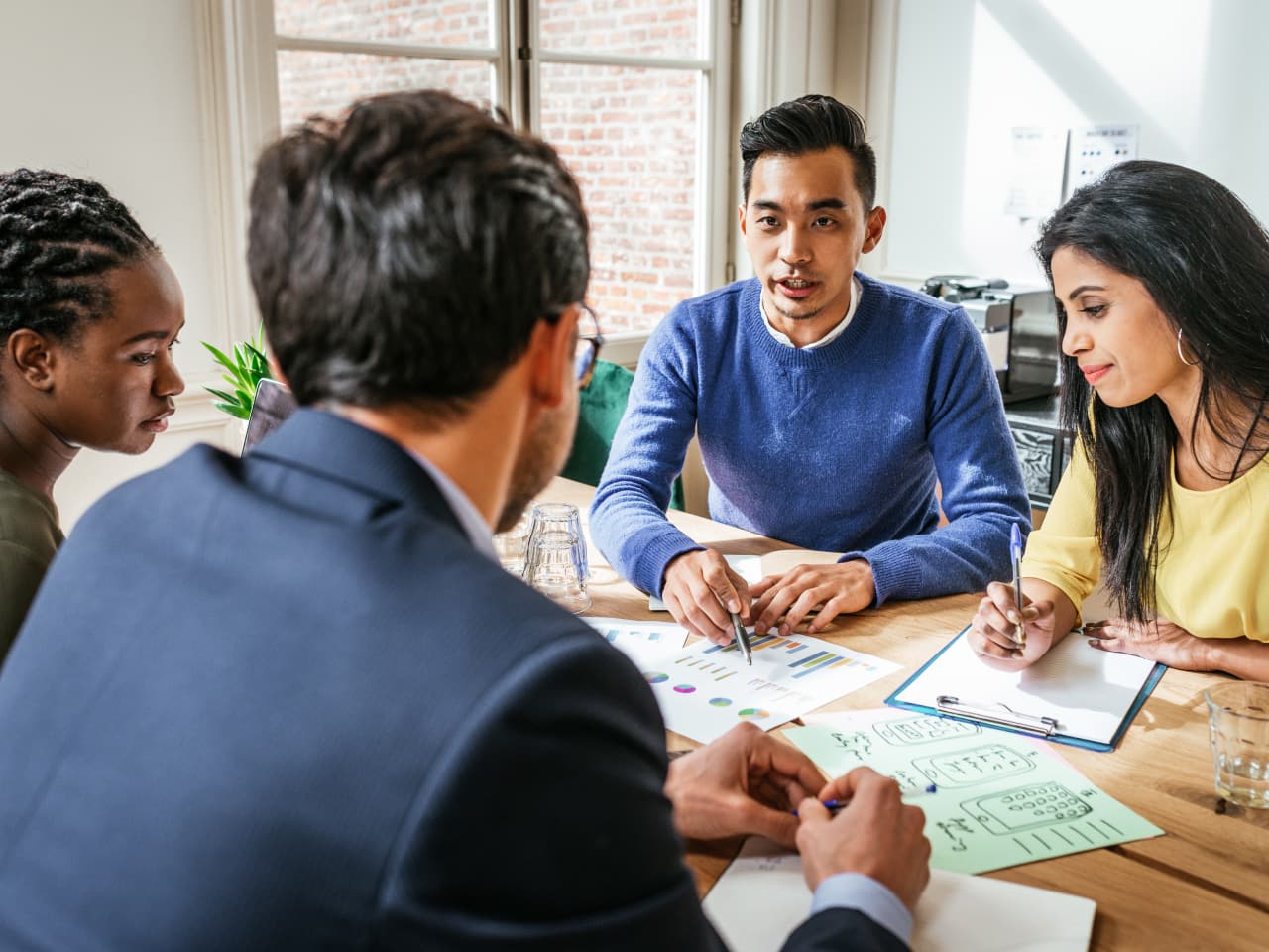 People working in a group