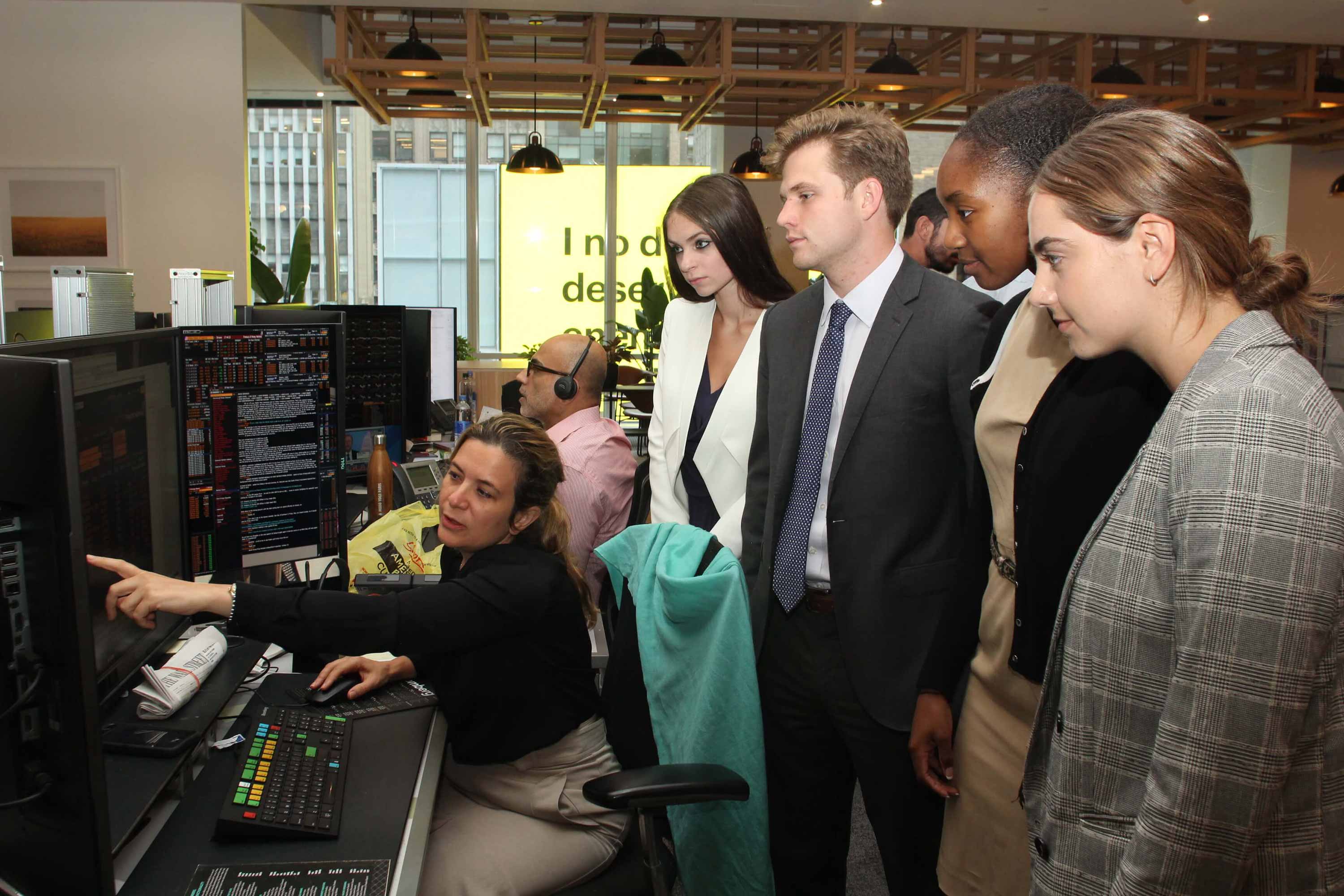 People busy on a trading floor