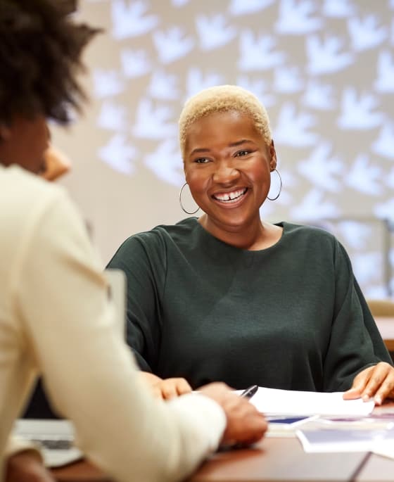 Woman smiling