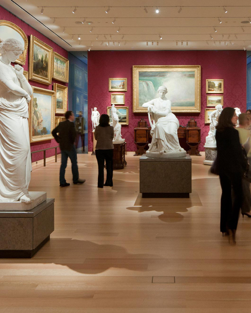 Inside a gallery at the Museum of Fine Arts, Boston