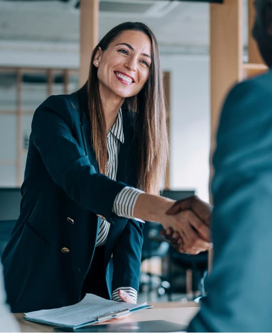 Woman shaking hands