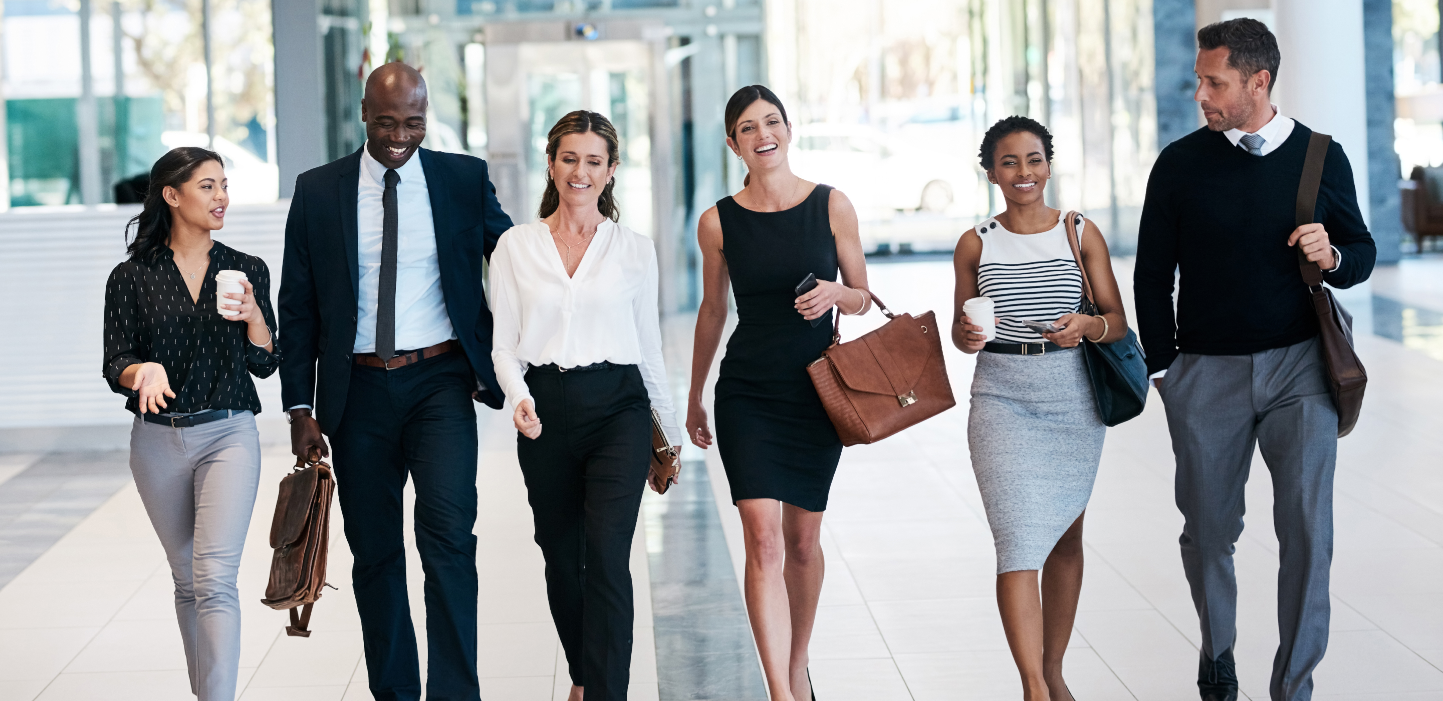 Group of coworkers walking