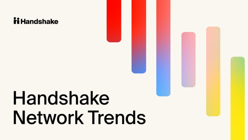 Multi-colored logo for Handshake award