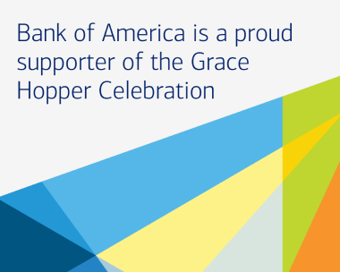 colorful lines and text about Grace Hopper and Bank of America relationship