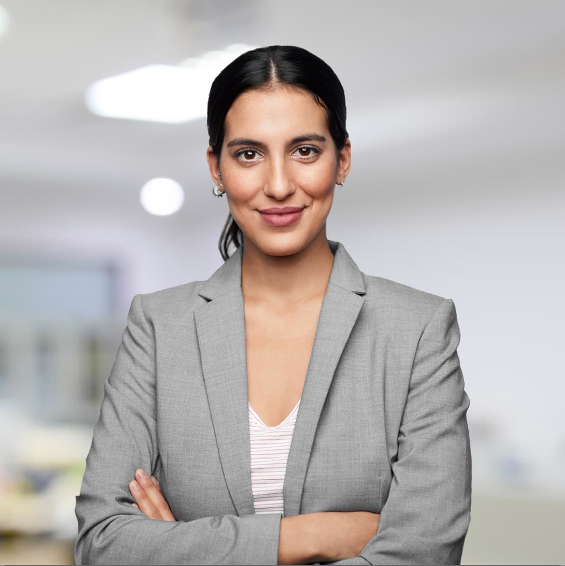 Smiling, confident woman advisor